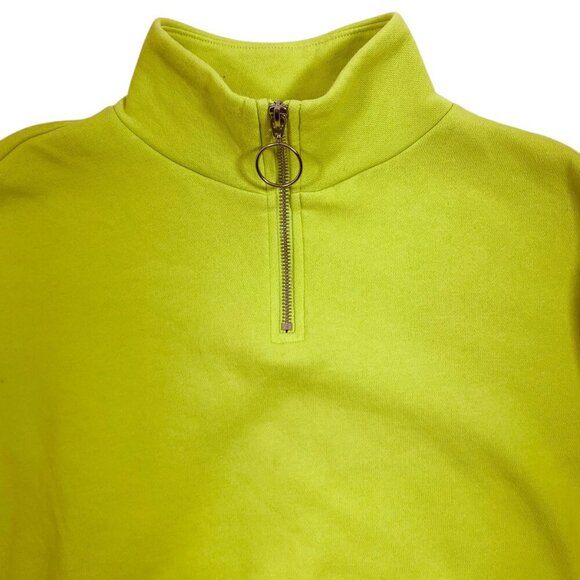 H&M  woman 's neon green cropped sweatshirt size s - Picture 7 of 12